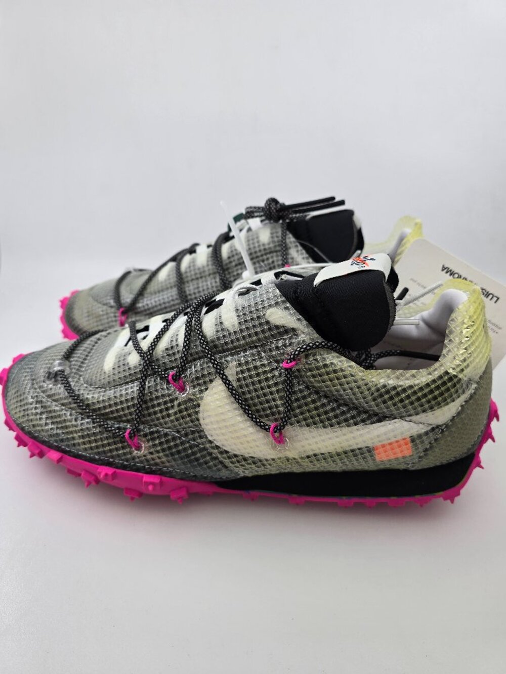Nike Waffle Racer Off-White Black Women's [CD8180-001] SIZE 11.5W